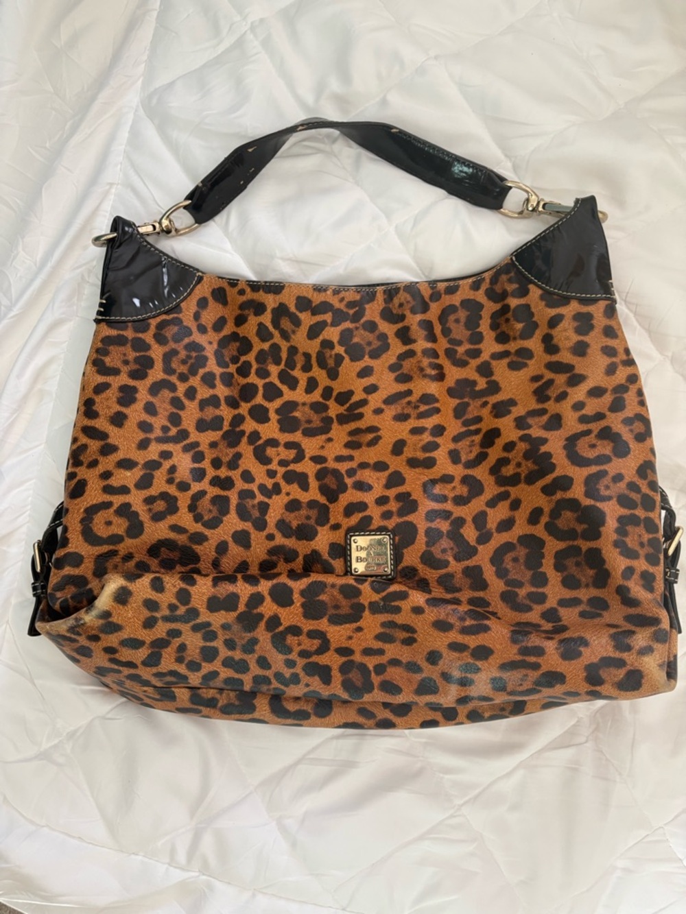 Dooney & Bourke Leopard-Print Shoulder Bag in Brown and Black